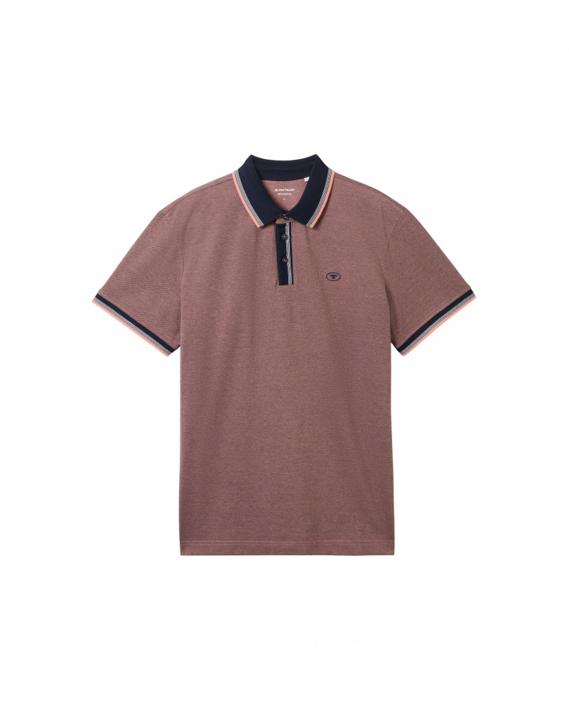 Поло POLO WITH DETAILED COLLAR 1040822ХХ35774 Tom Tailor Бордовий L, фото №5