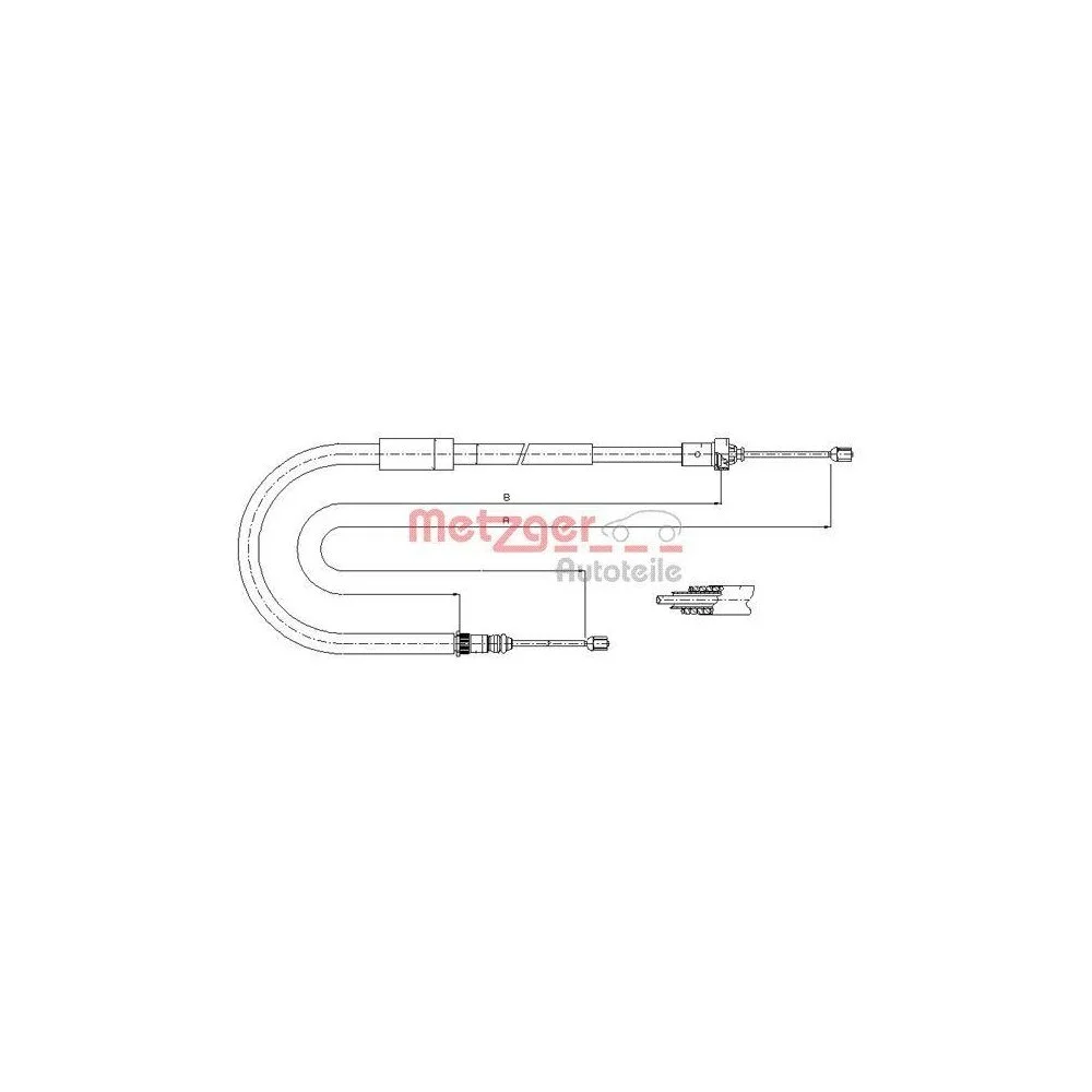 Трос стоянкового гальма METZGER 11.6663 для RENAULT задній правий, фото №1