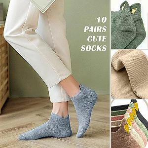 Носки Женские Разноцветные 10 пар, Носки для кроссовок Женские, Носки для женщин и мужчин Забавные хлопковые с милым узором в форме сердца, Разноцветные synthetic.ua - Фото 1