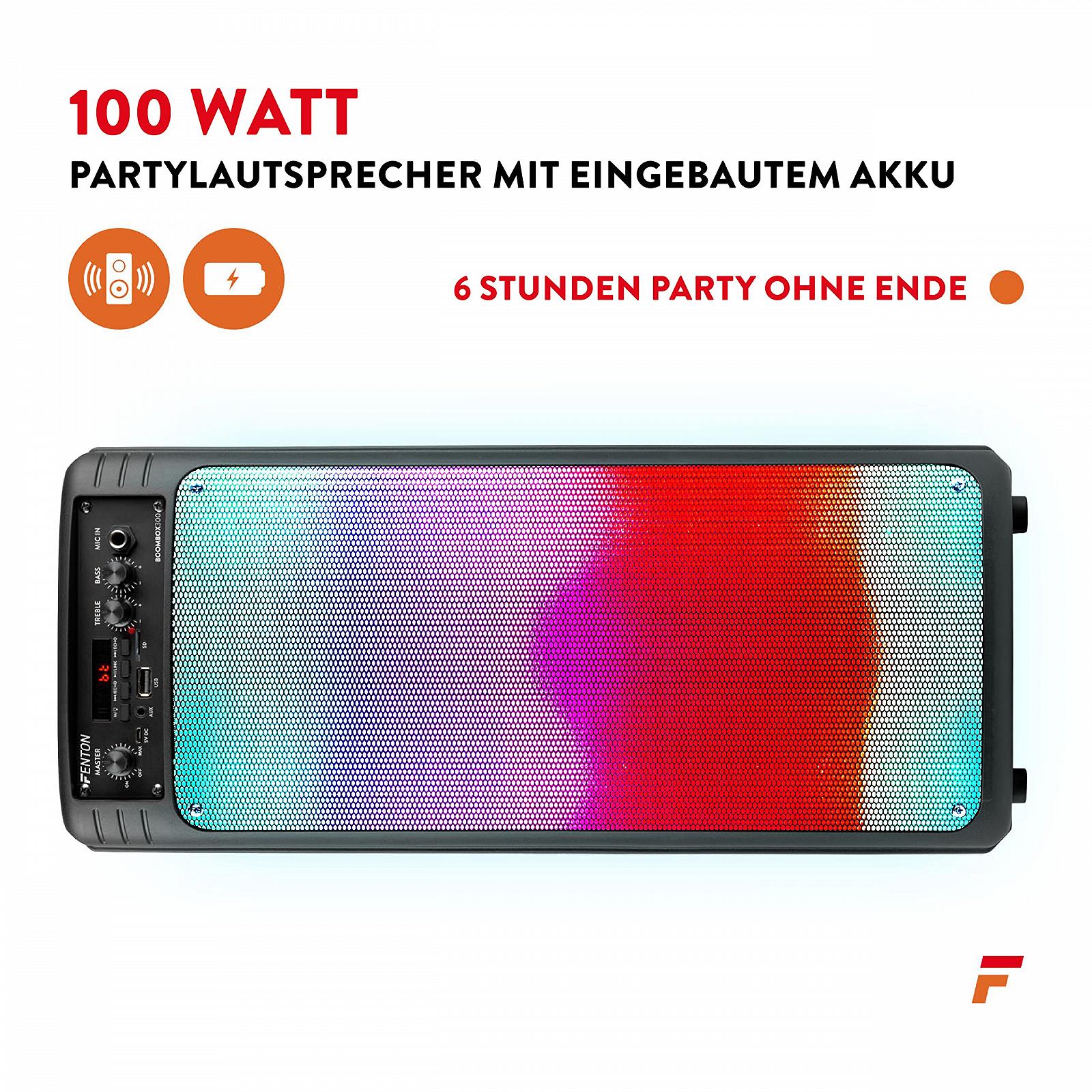 Акустична система Fenton BoomBox300 Party Box LED Bluetooth 100 Вт, фото №4
