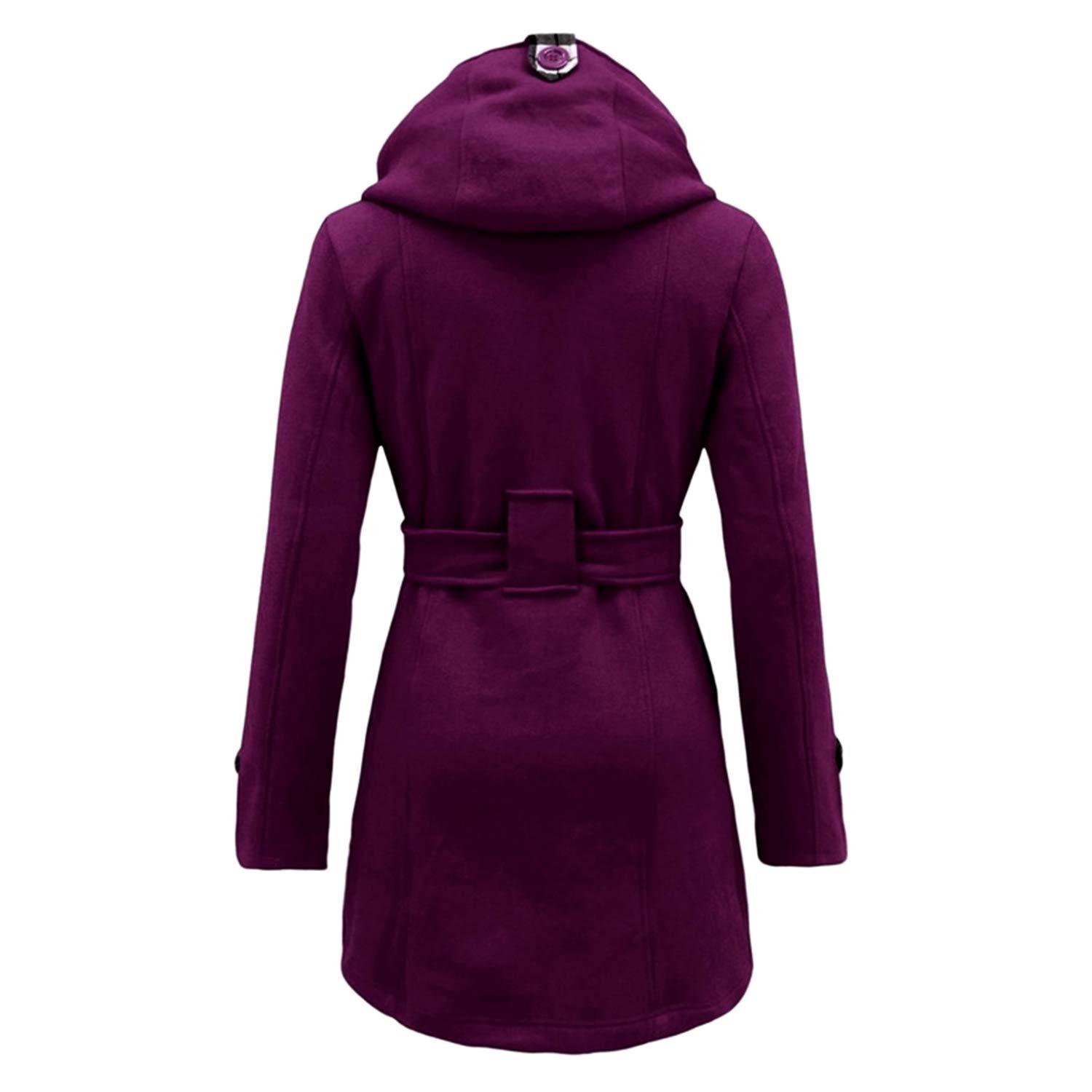 Пальто Laemilia Жіноче Двобортне Довгий Рукав Відкладний Комір Пояс, фото №2