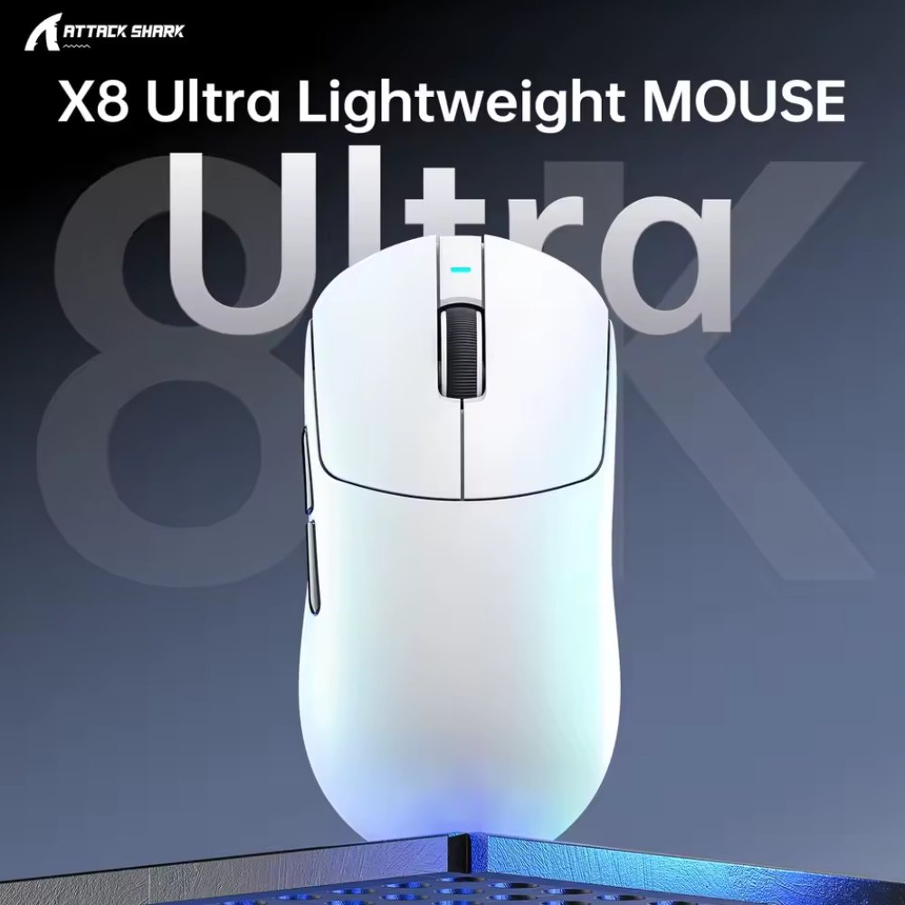 Миша Attack Shark X8 Ultra PAW3950Max 42000DPI 750IPS 60G 8000Hz White, фото №7 Миша Attack Shark X8 Ultra PAW3950Max 42000DPI 750IPS 60G 8000Hz White, фото №7