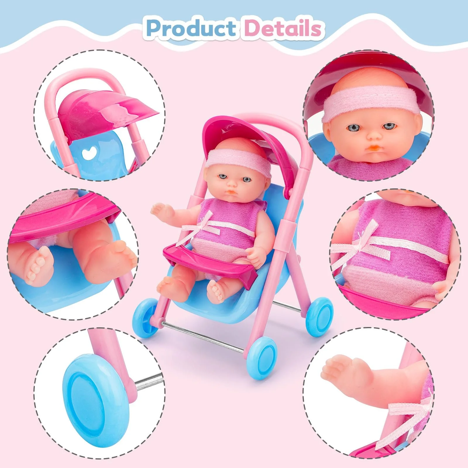 Набір міні-ляльок deAO з 8 штук з аксесуарами, фото №2