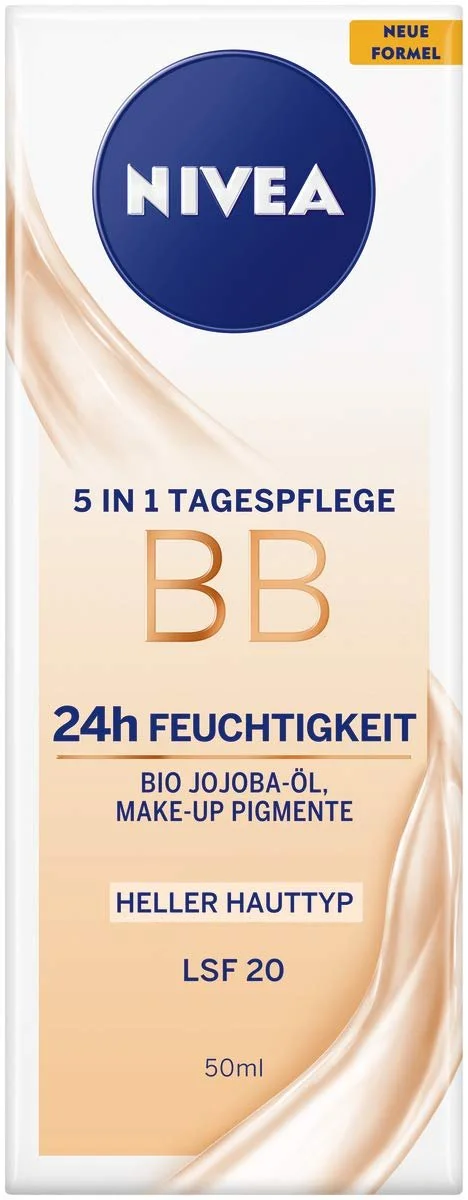 Денний крем NIVEA BB 5-in-1 24h Moisture Light Skin Type SPF 20 50 мл, фото №3 Денний крем NIVEA BB 5-in-1 24h Moisture Light Skin Type SPF 20 50 мл, фото №3