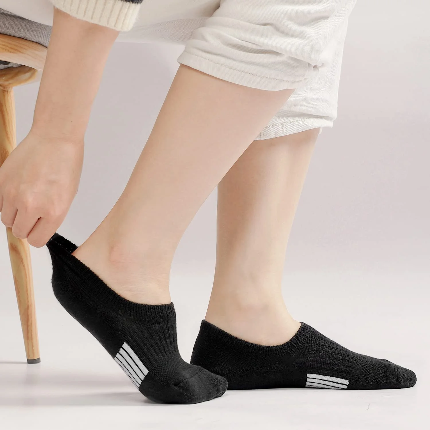 Носки Toes Home Sneaker 35-38 39-42, следки с силиконовой накладкой, спортивные носки, носки для бега, короткие носки с мягкой подкладкой, невидимые белые черные разноцветные, фото №3