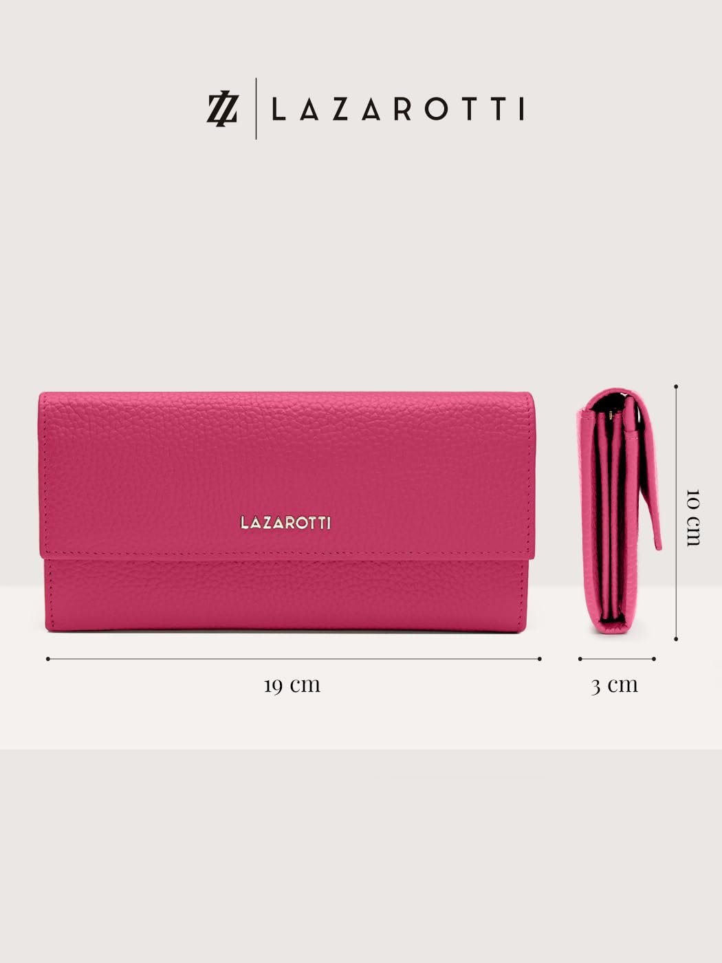 Гаманець Lazarotti Bologna LZ03025 Classic Standard size hot pink, фото №4