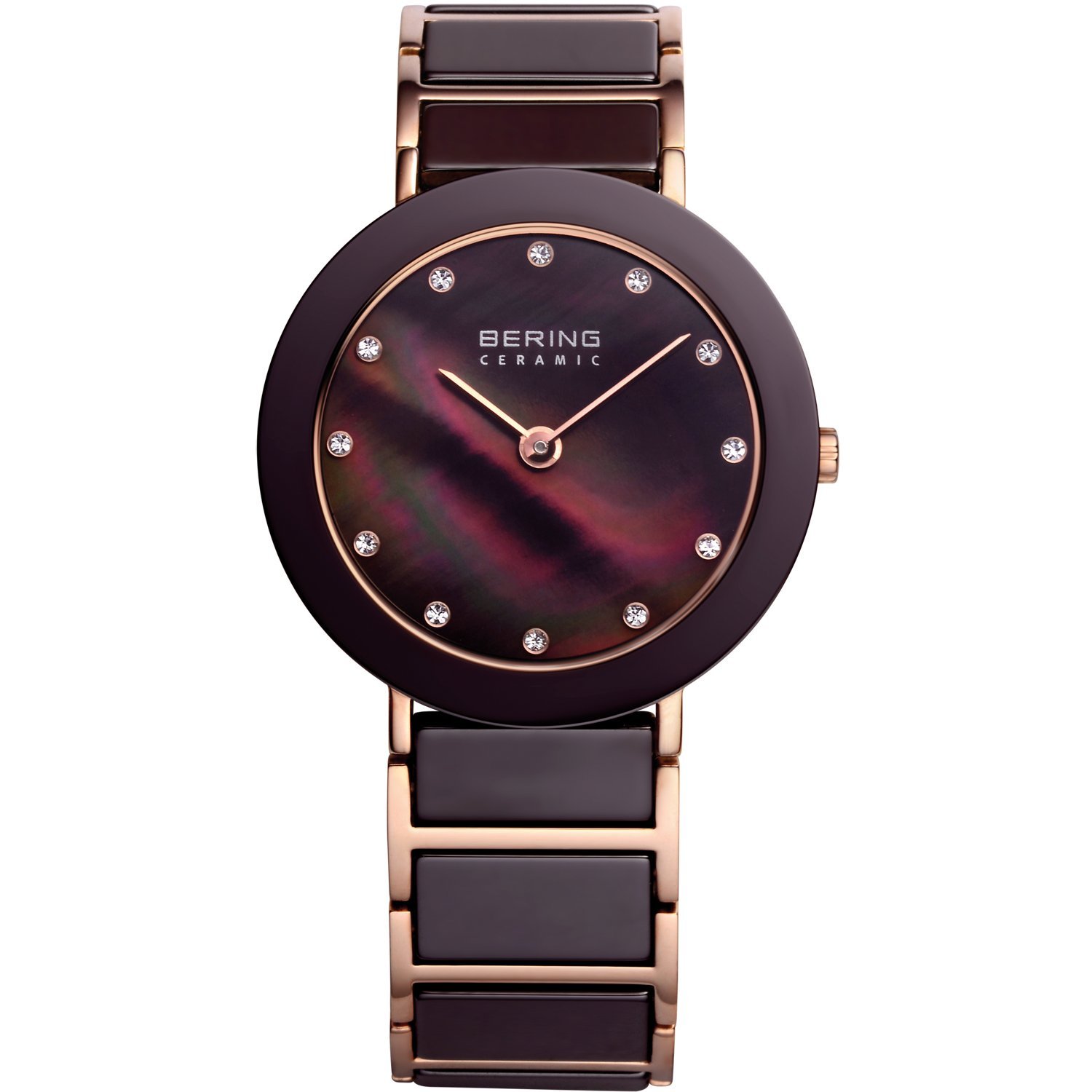 Женские кварцевые часы BERING 35 мм, корпус из нержавеющей стали, циферблат, миланский браслет, сапфировое стекло, 5 ATM, 11435, фото №1
