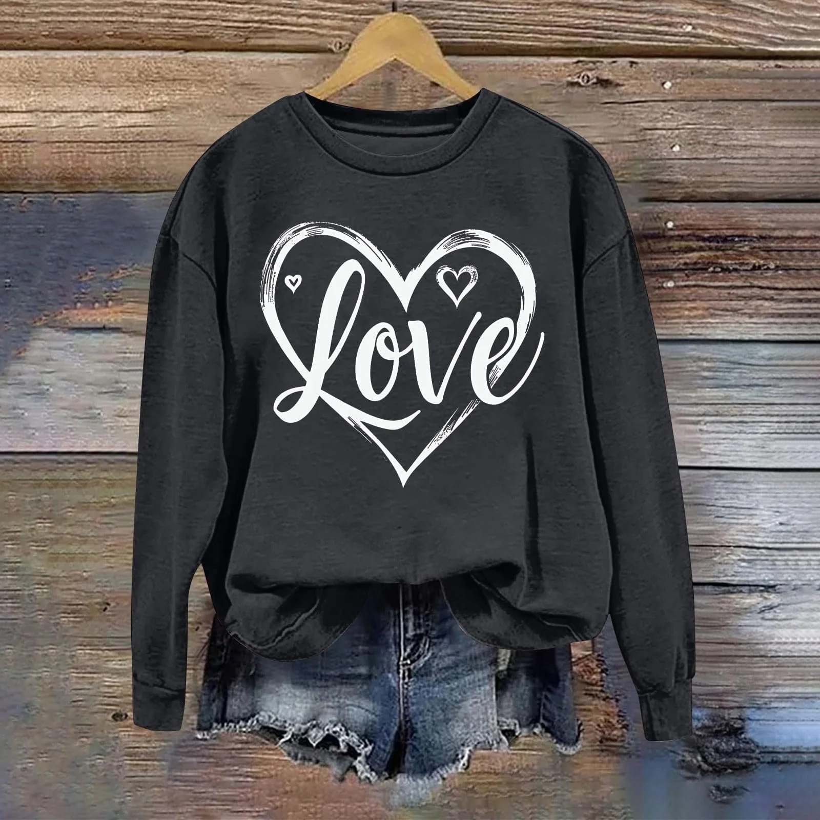 Женский пуловер Gwnauz с принтом сердца, фото №4 Женский пуловер Gwnauz с принтом сердца, фото №4