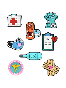 Джибитсы медицинские истории Medical врач медсестра для мед. работника 8 шт аксессуары крокс украшение Dz_153_1 - Фото 1