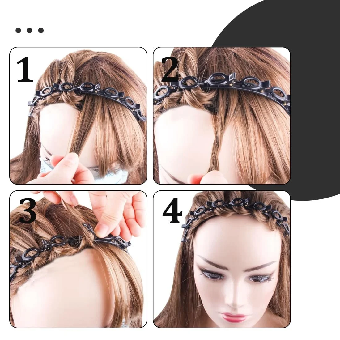 Обруч для волос с 2 зажимами, фото №4 Обруч для волос с 2 зажимами, фото №4