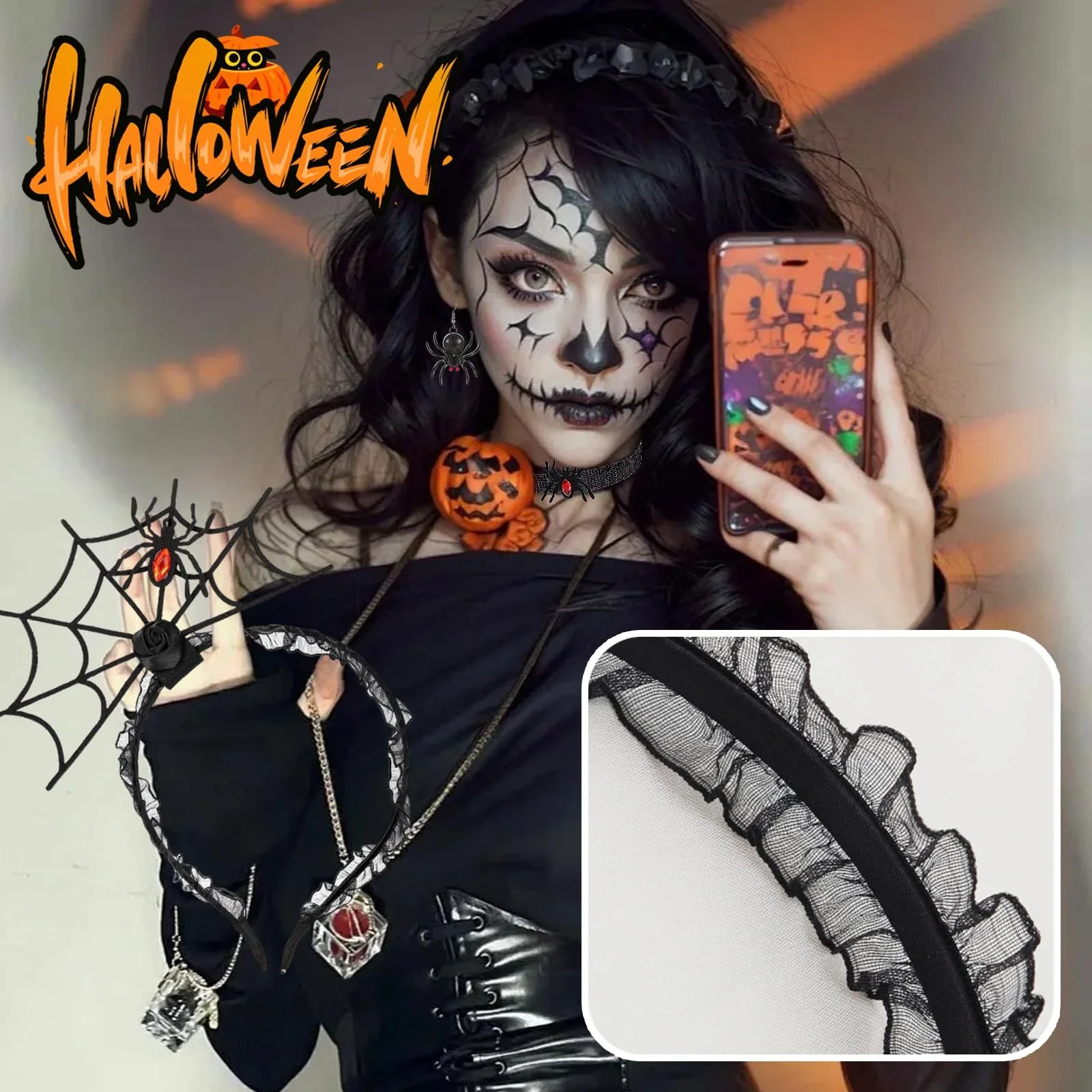 Обруч для волосся WhaleO Хелловін Павук, фото №5