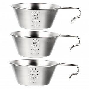 Миски Toddmomy для кемпінгу, 3 шт, похідні, чашки для кави, миски для їжі, складні, тарілки для зберігання, складні тарілки для десерту, дорожні, нержавіюча сталь 304 - Фото 1
