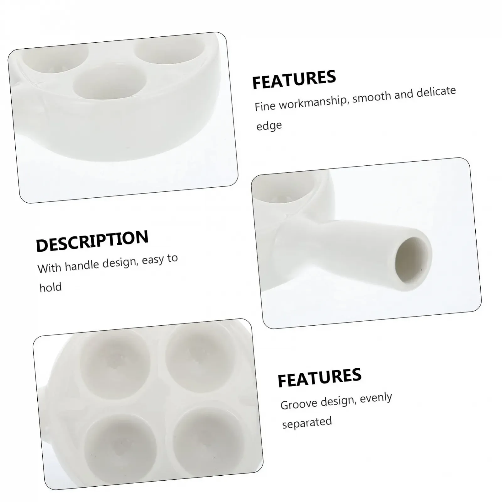 Керамічна форма для запікання равликів GALPADA з ручками термостійка біла, фото №5