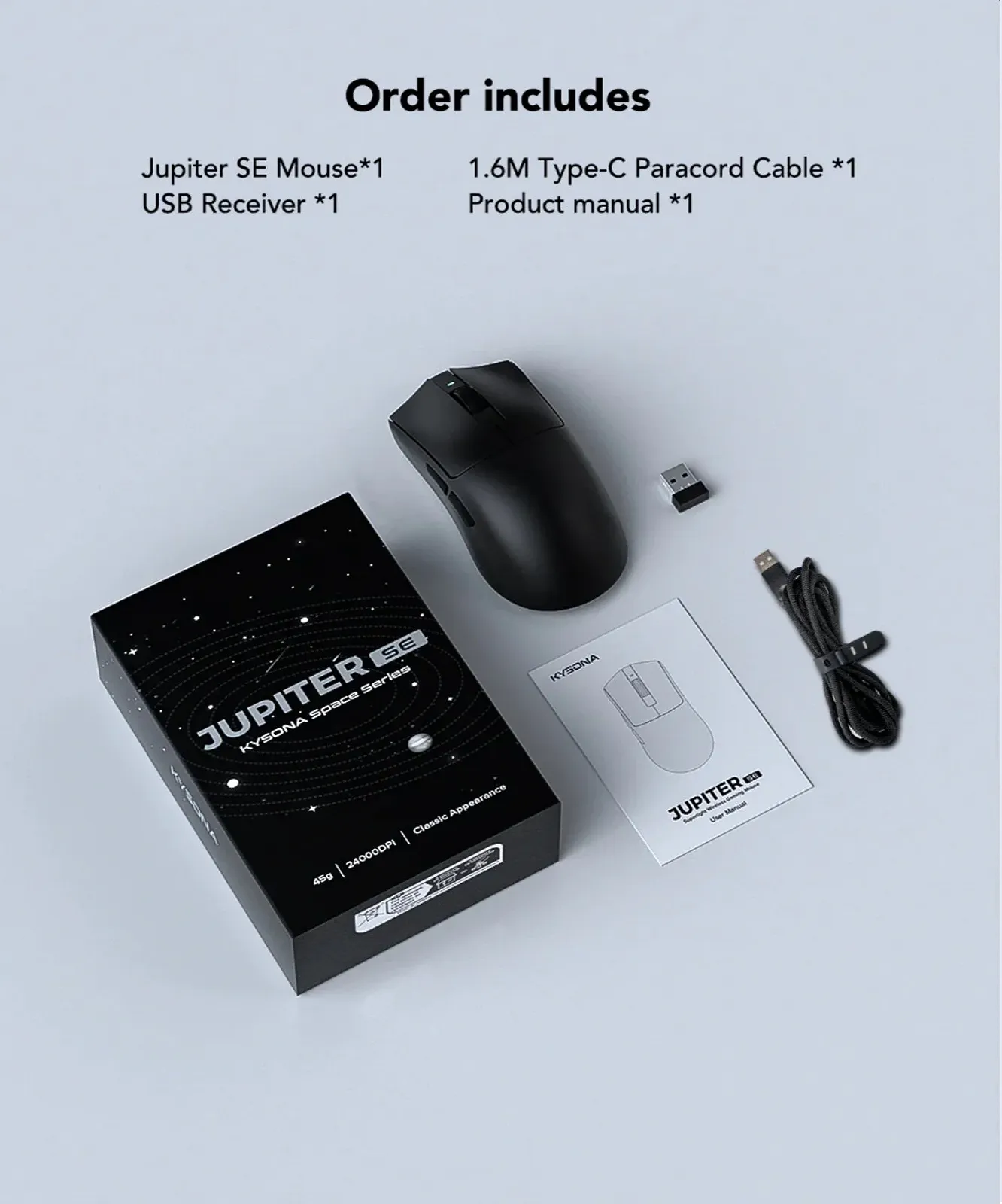Ігрова мишка KYSONA Jupiter SE Black PAW3311 24000DPI 1000Гц, фото №12