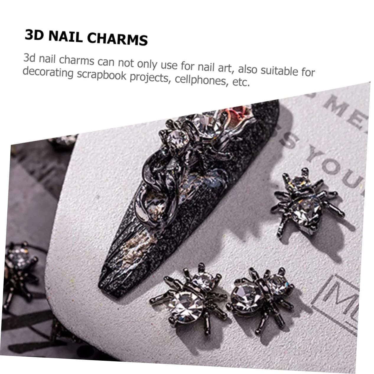 Подвеска Паук Healvian 3D для ногтей, 40 шт., фото №4