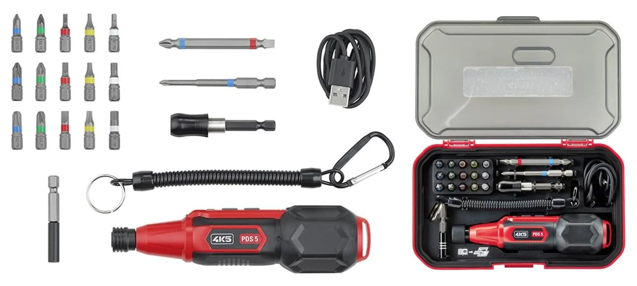 Набір акумуляторних викруток PDS 5 SET 1/4" 1-5 Нм LED USB з бітами, фото №2