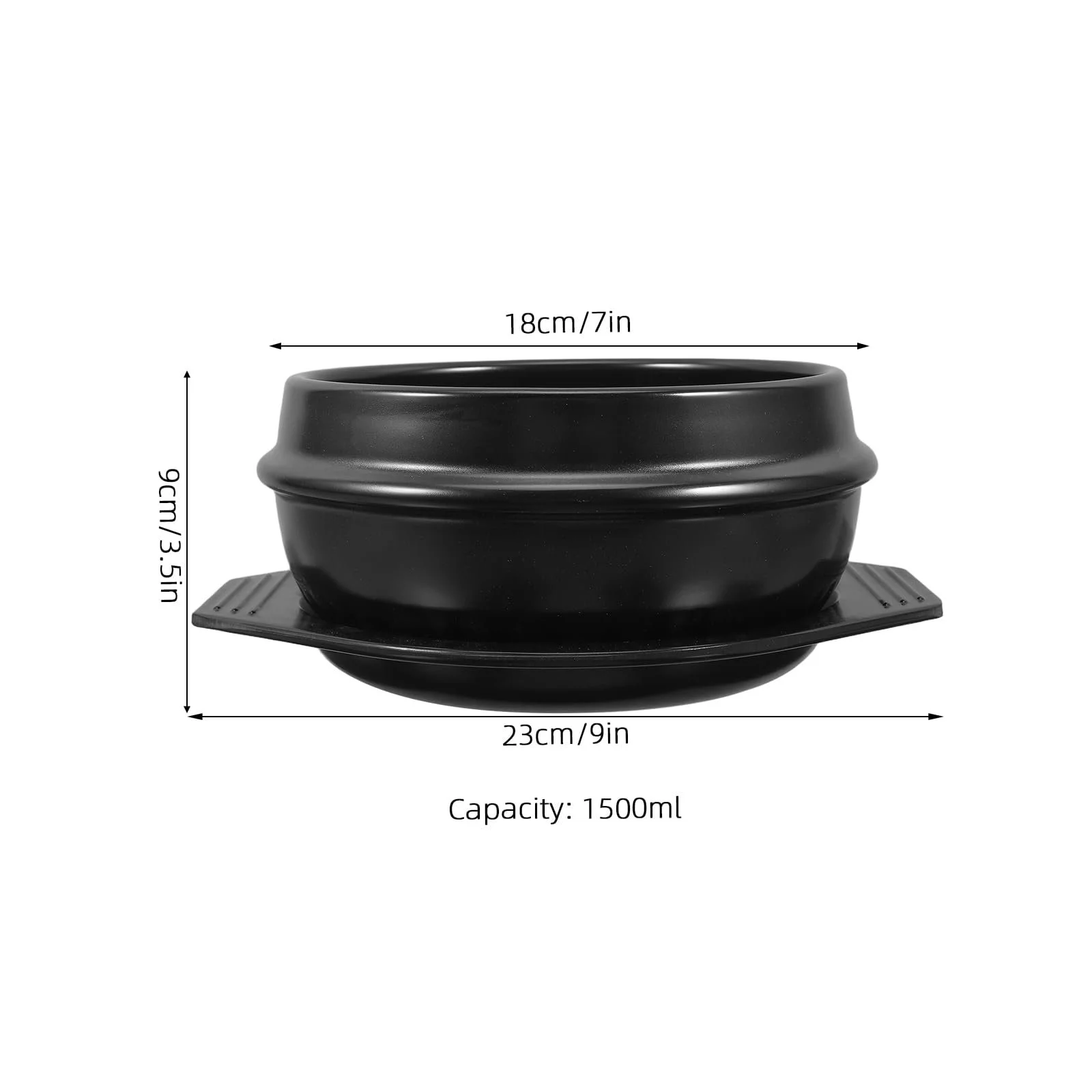 Глиняный горшок Cabilock 2 предмета, жаростойкая керамика для духовки, для супа, риса и запекания, фото №2