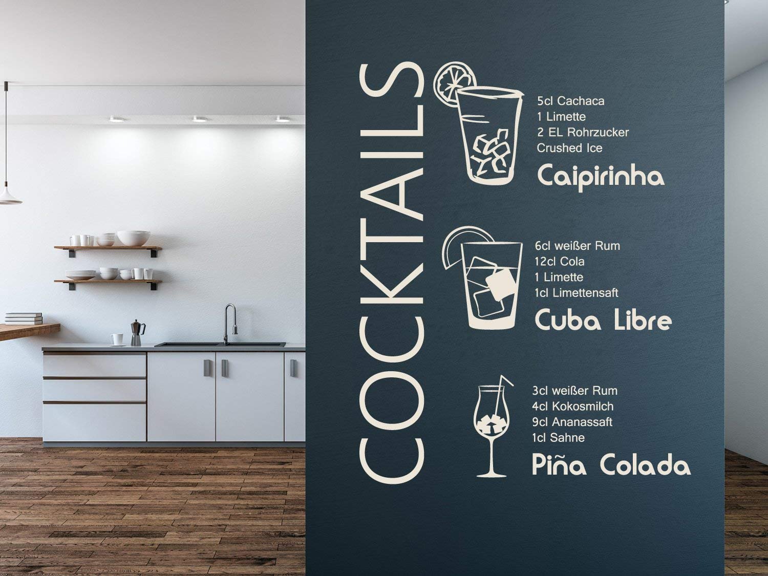 Наклейка на стіну GRAZDesign Cocktail Recipes Caipirinha самоклеюча 49 x 40 см 070 Чорний, фото №3