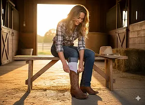 Високі шкарпетки 3 пари - для ковбойських чобіт, антиковзкий пояс synthetic.ua - Фото 1