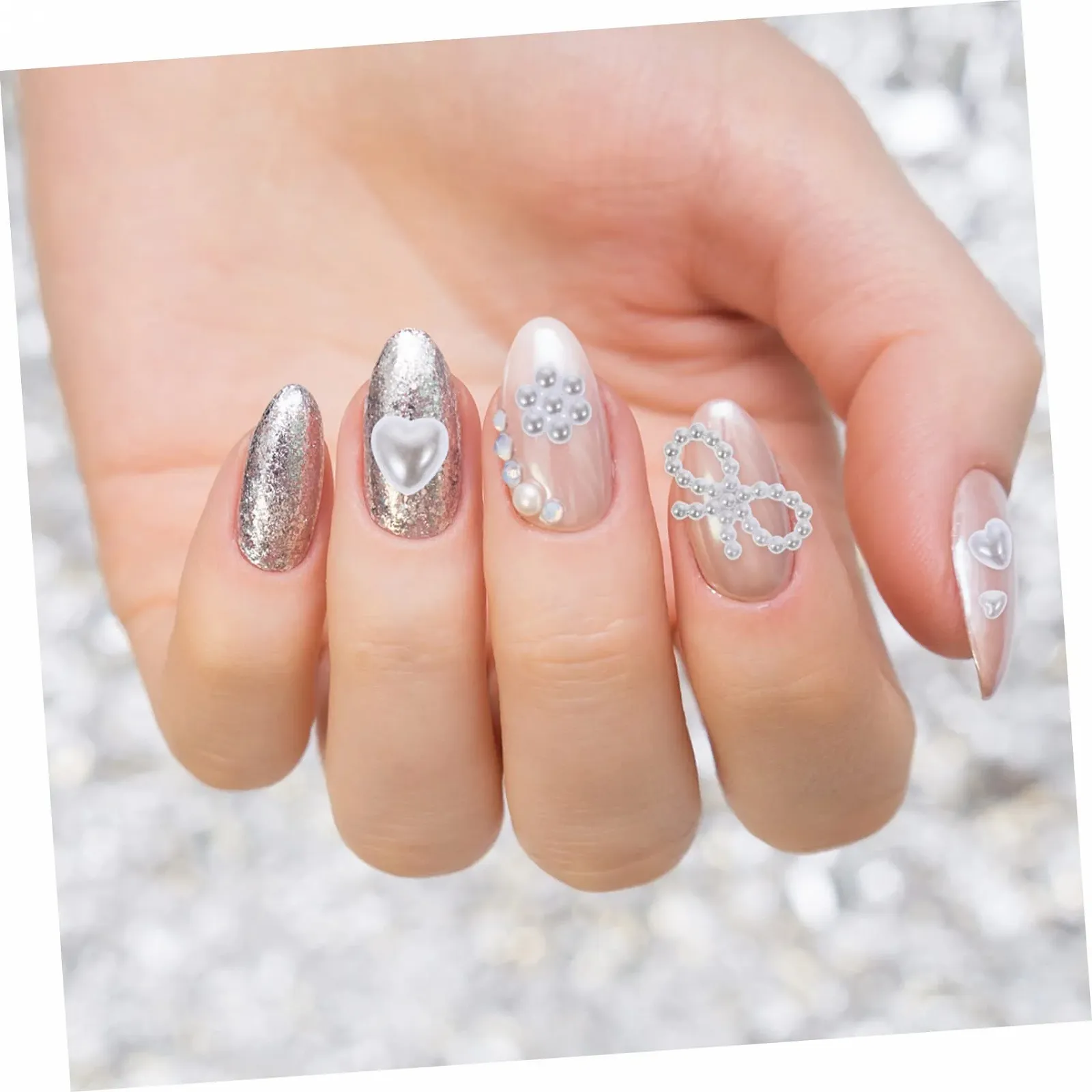 Прикраса FRCOLOR 2 набори, штукатурки для камені для аксесуари для манікюру своїми руками, ювелірні вироби для прикраси для себе, патч, білий, фото №8