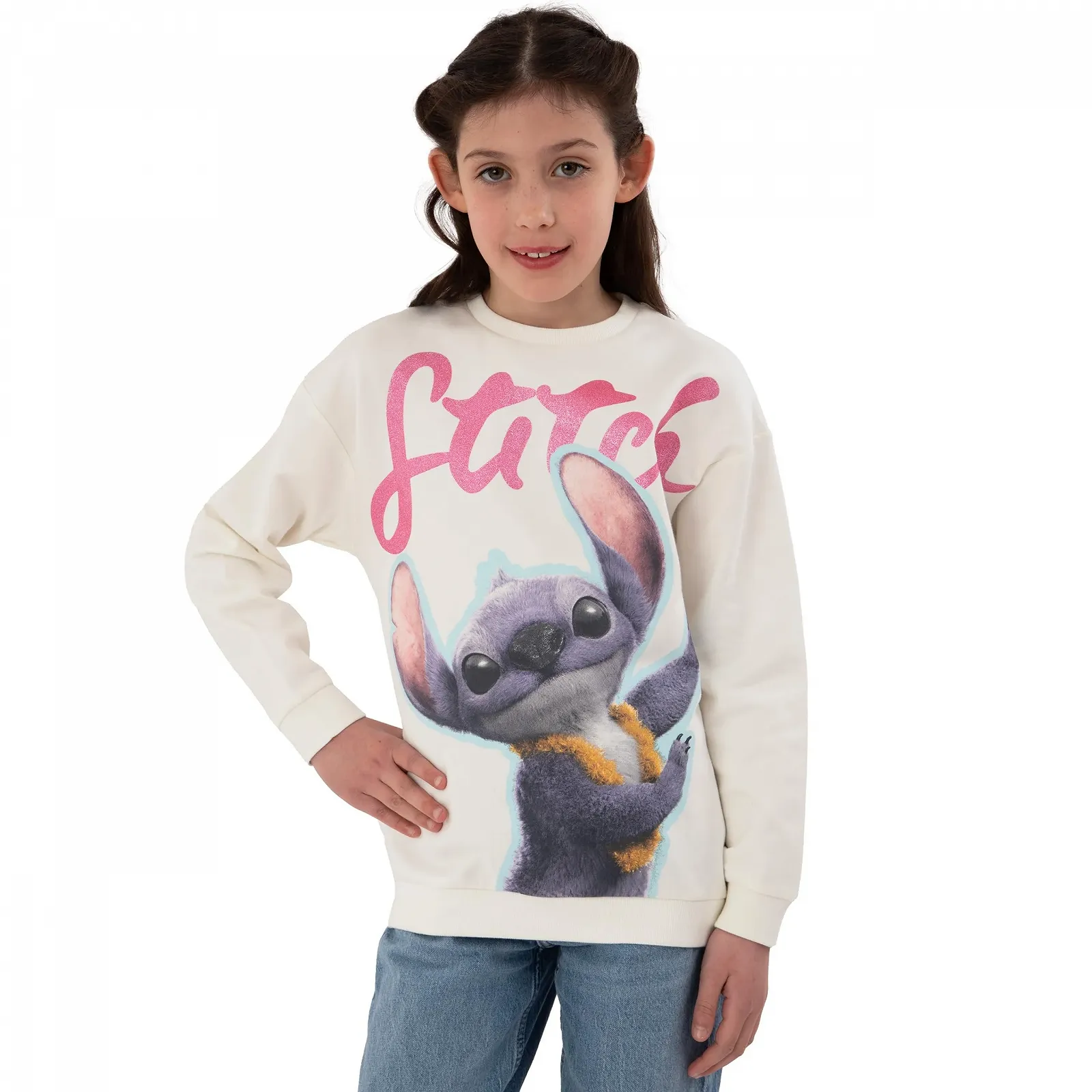 Свитшот Disney Lilo and Stitch Хлопок для девочек, детский джемпер с длинными рукавами, одежда Stitch для девочек, фото №6