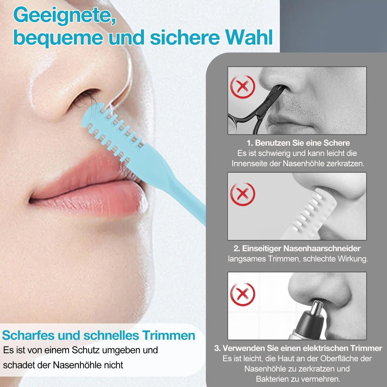 Тример Mucek 25 шт 2024 Різак для носового волосся 2-в-1 Двосторонній 360° Обертовий 5 кольорів, фото №7