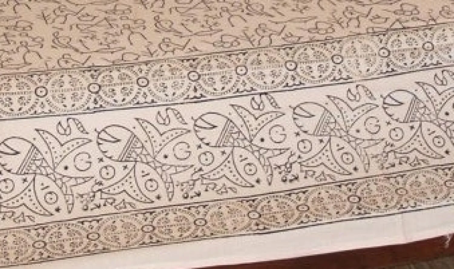 Покрывало Блок-принт GURU SHOP Ткань для кровати и дивана Ручная работа Настенное покрытие Дизайн 6 Хлопок Двуспальное 225 x 275 см, фото №3