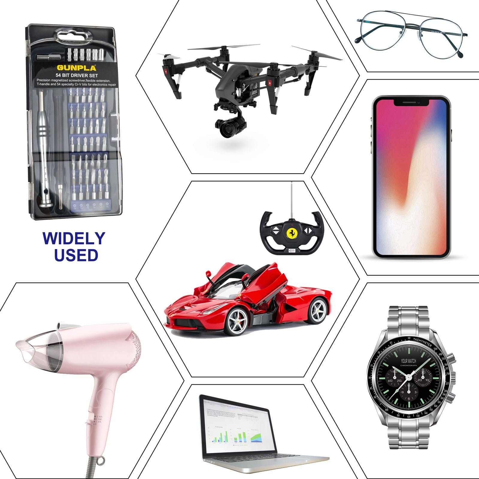 Набір викруткових біт Gunpla Cr-V Steel 57 частин, фото №7 Набір викруткових біт Gunpla Cr-V Steel 57 частин, фото №7