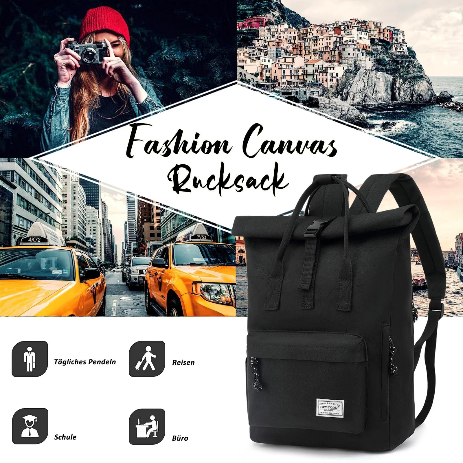 Рюкзак Rolltop Tantomi 15.6 дюйма, фото №2 Рюкзак Rolltop Tantomi 15.6 дюйма, фото №2