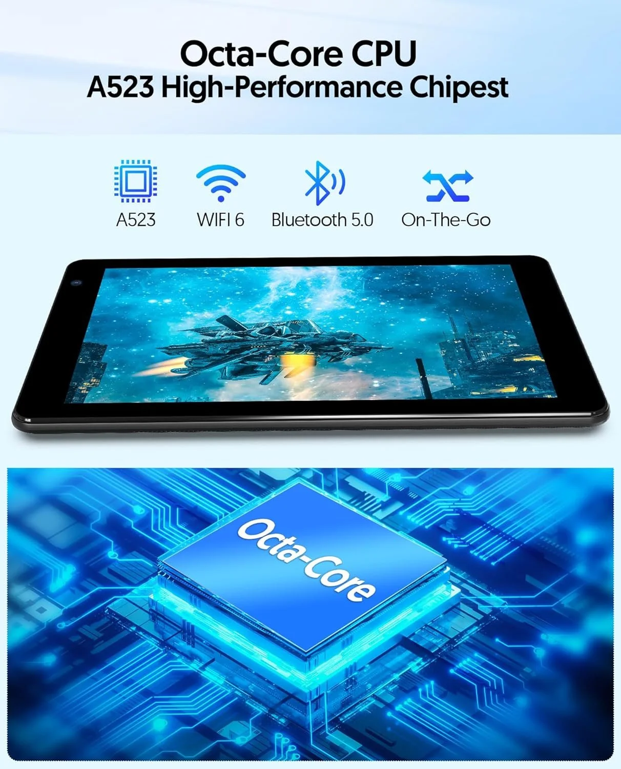 Планшет 7" BAKEN 7 Pro (3+5)/64 ГБ 4 ядра Android 14 3500 мАч Черный, фото №3