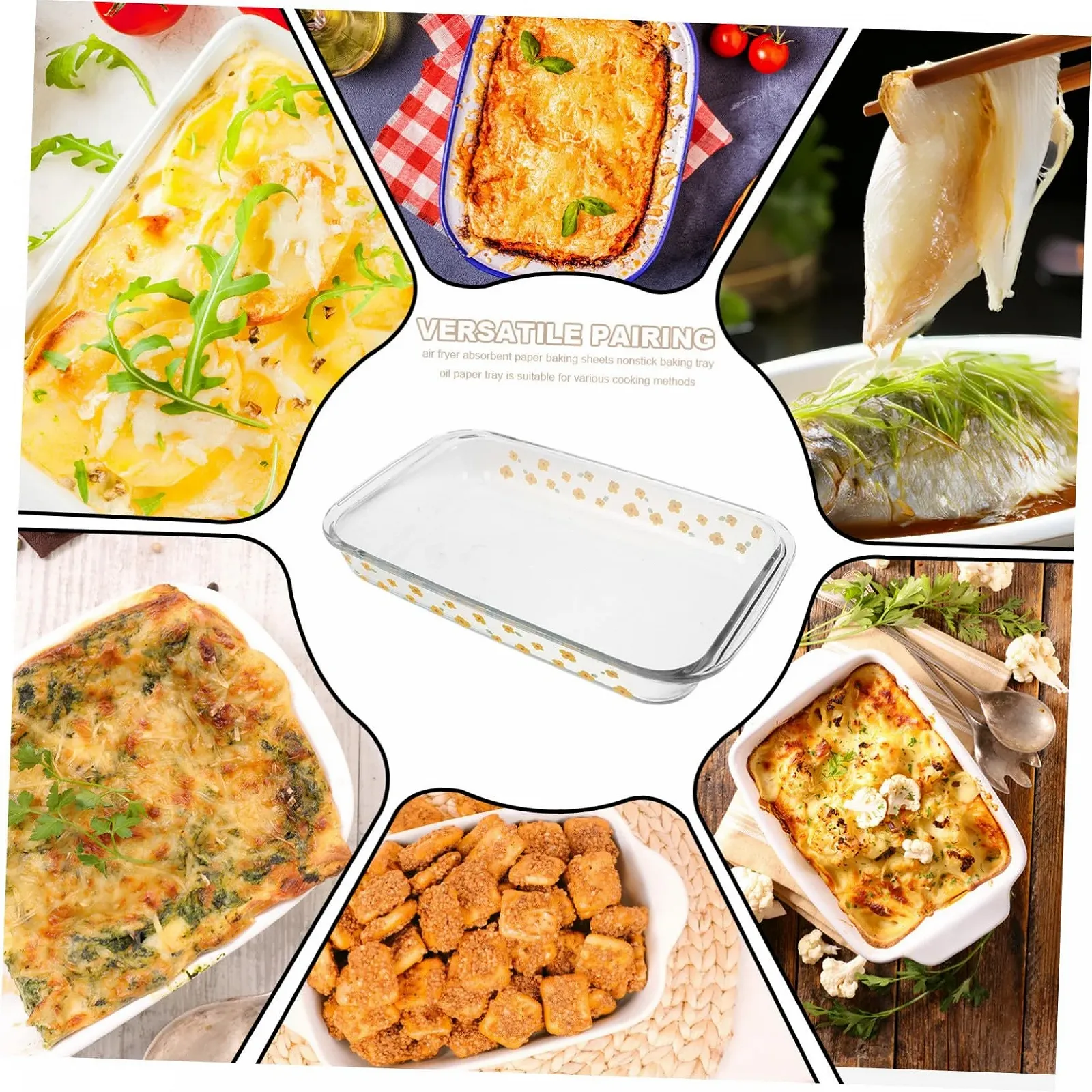 Форма для запекания Cabilock прямоугольная из термостойкого стекла для микроволновой печи, фото №2