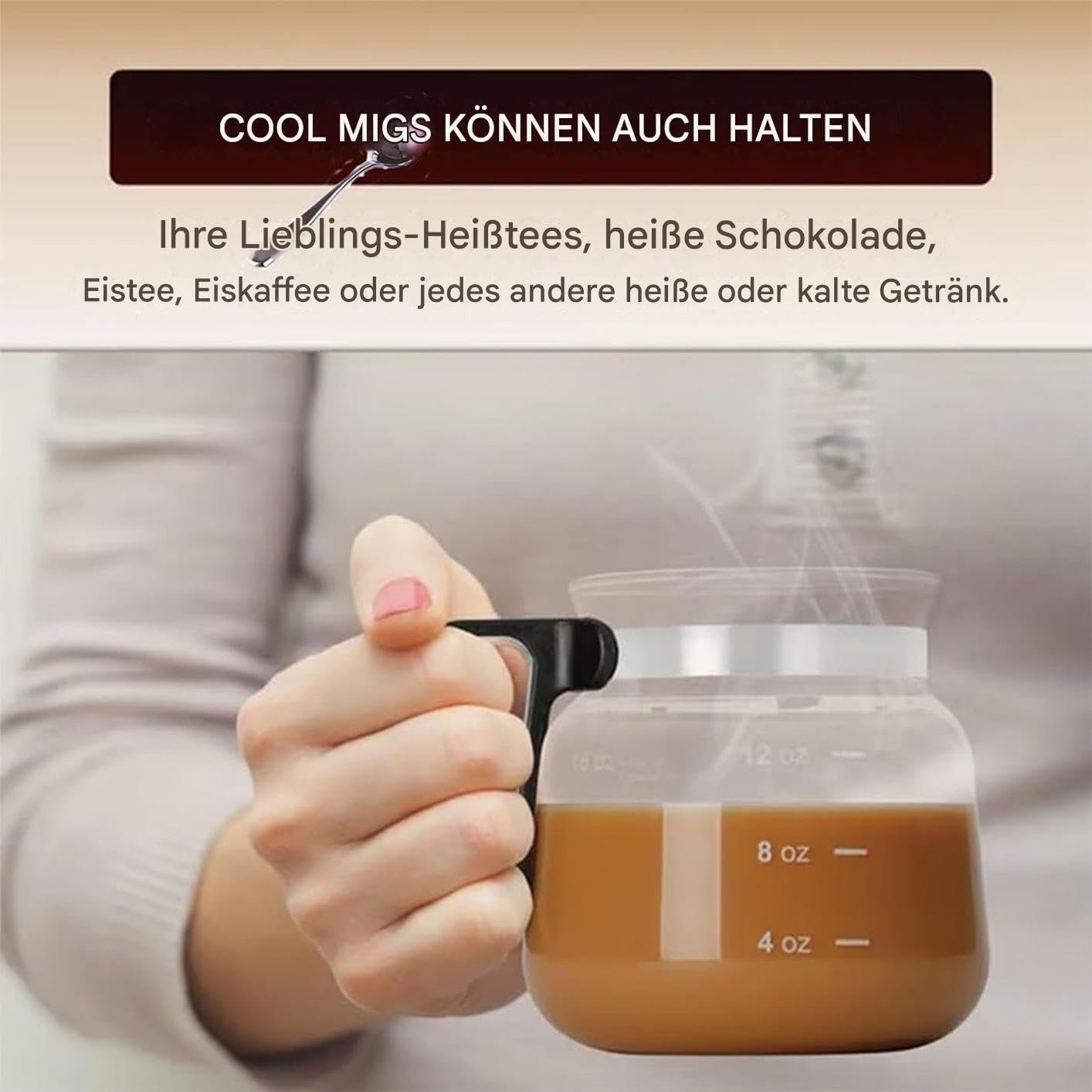 Кружка Кофейник Прозрачный 480 мл с ручкой и крышкой, фото №8 Кружка Кофейник Прозрачный 480 мл с ручкой и крышкой, фото №8