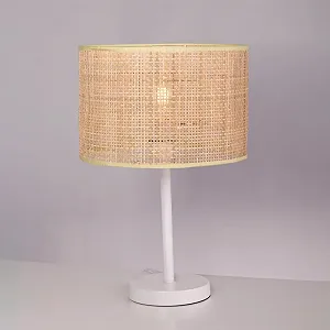 Настільна лампа Pakdasht Rattan Ротанг E27 450x300 мм Біла - Фото 1