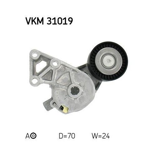 Натягувач ременя, поліклиновий ремінь SKF VKM 31019 AUDI FORD SEAT SKODA VW лівий, фото №2