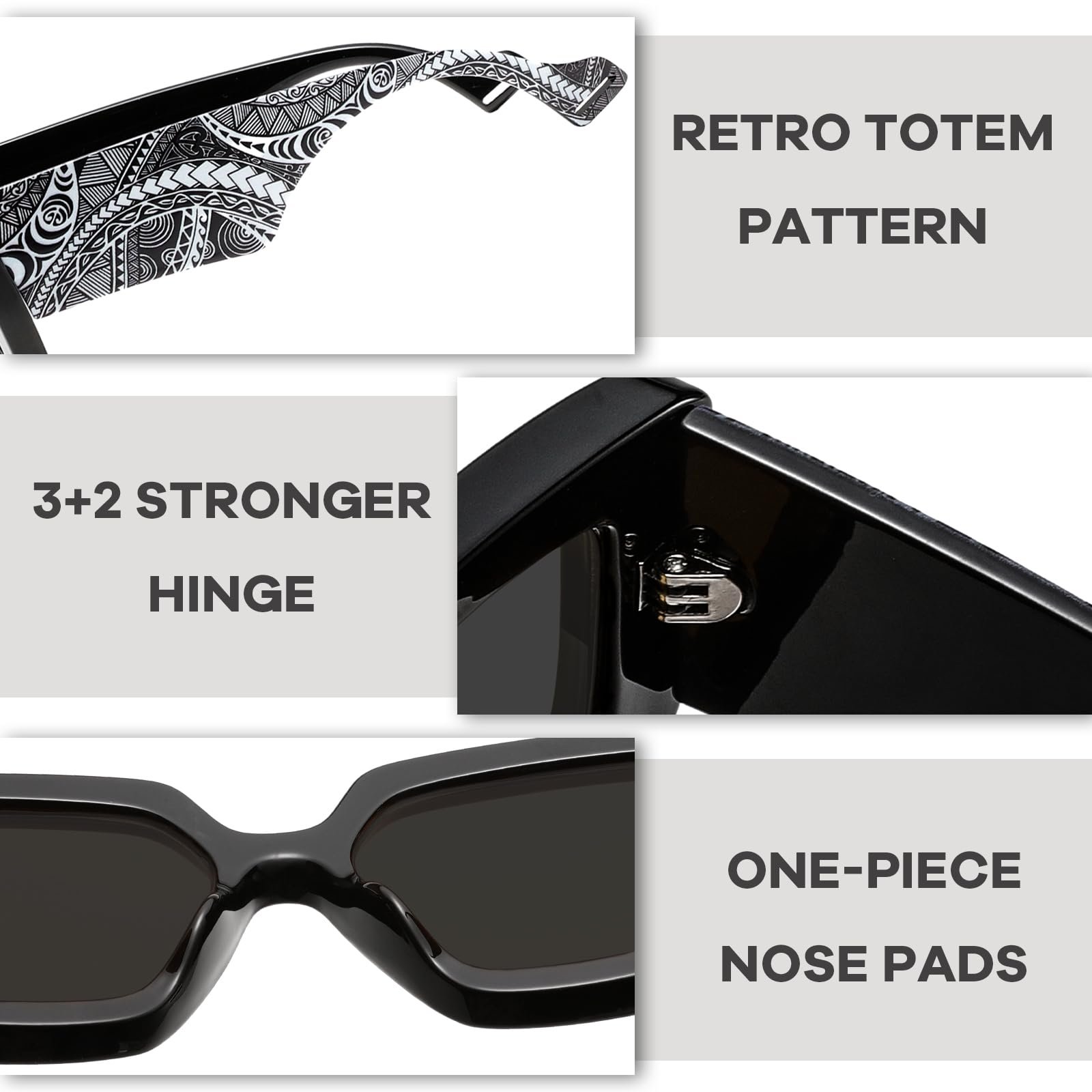 Сонцезахисні окуляри Ретро SHEEN KELLY Oversized Квадратні окуляри-метелики T1, фото №5