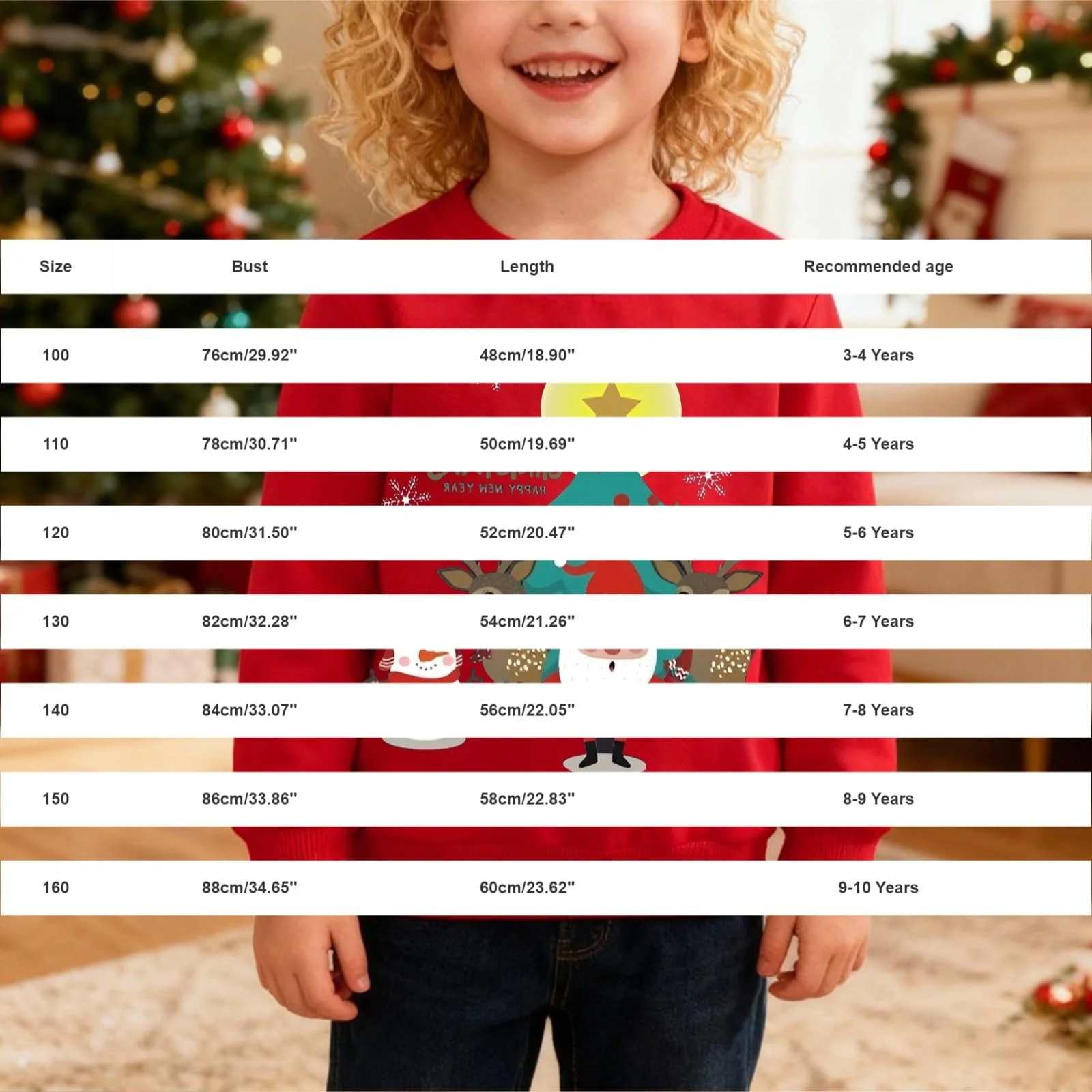 Рождественский свитшот Generisch Рождественский джемпер для девочек и мальчиков Merry Christmas с принтом оленя и снеговика Детский повседневный свитшот с круглым вырезом, фото №5 Рождественский свитшот Generisch Рождественский джемпер для девочек и мальчиков Merry Christmas с принтом оленя и снеговика Детский повседневный свитшот с круглым вырезом, фото №5