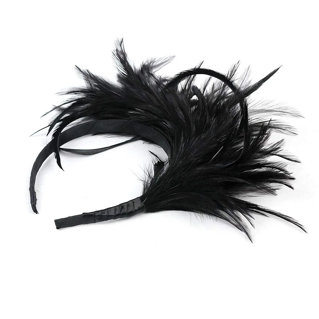 Обруч на голову з пір'ям 20-х років для весілля, фото №5