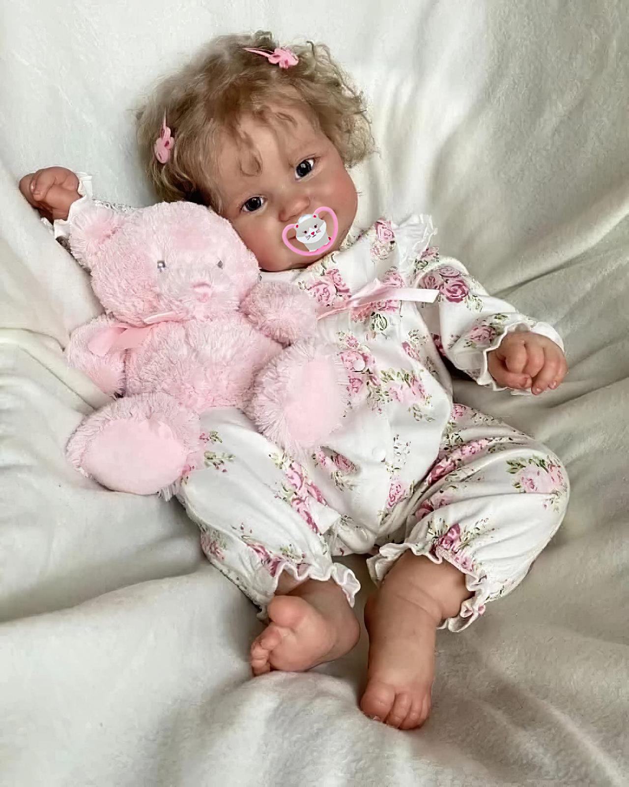 Кукла MineeQu 50 cm Cute Vibrant Smiling Premie Baby Size Look Real Soft Reborn Dolls с вкорененными блондинистыми волосами Реалистичная детская кукла, фото №1