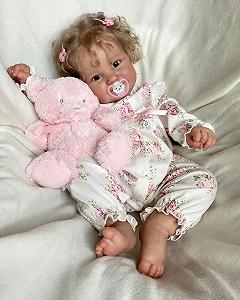 Кукла MineeQu 50 cm Cute Vibrant Smiling Premie Baby Size Look Real Soft Reborn Dolls с вкорененными блондинистыми волосами Реалистичная детская кукла - Фото 1