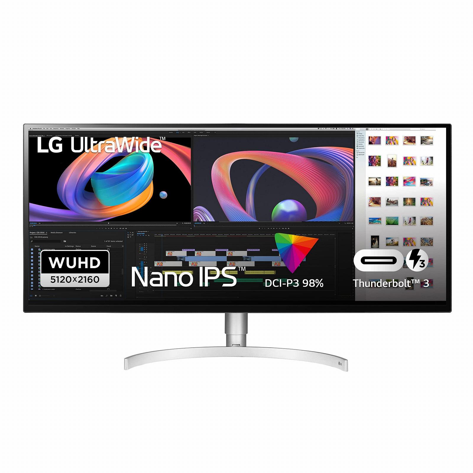 Монітор LG UltraWide Ultrafine 34WK95U 5K 86.36 см Nano IPS VESA Display HDR 600 Thunderbolt 3 Чорний/Білий, фото №1
