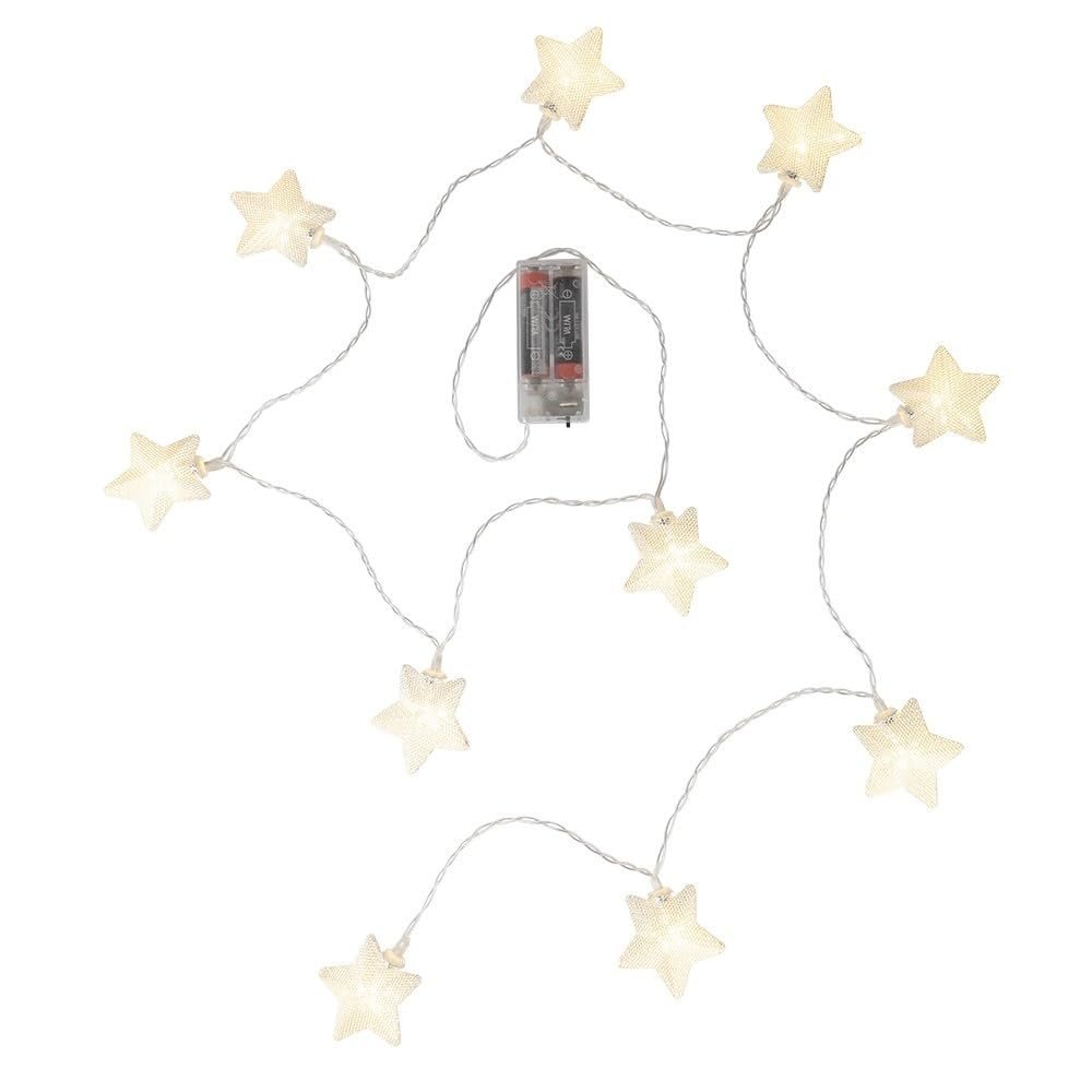 Світлодіодна гірлянда Ideen mit Herz Wire Fairy Lights Зірки сріблястий, 10 LED, теплий білий, 160 см, фото №3