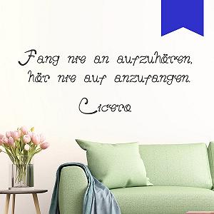 Наклейка на стіну Wandkings "Fang nie an aufzuhören, hör nie auf zu beginnen" 50 x 19 см Блакитний - Фото 1