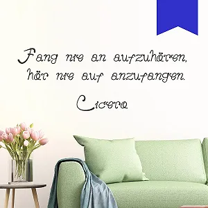 Наклейка на стіну Wandkings "Fang nie an aufzuhören, hör nie auf zu beginnen" 50 x 19 см Блакитний - Фото 1