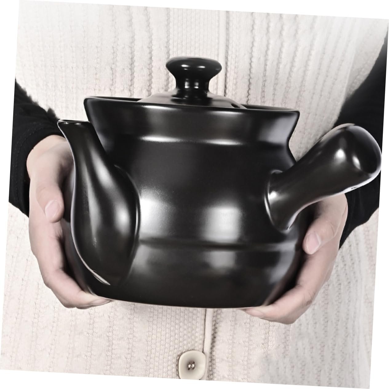 Кастрюля керамическая для заваривания лекарств традиционная термостойкая с эргономичной ручкой, фото №4