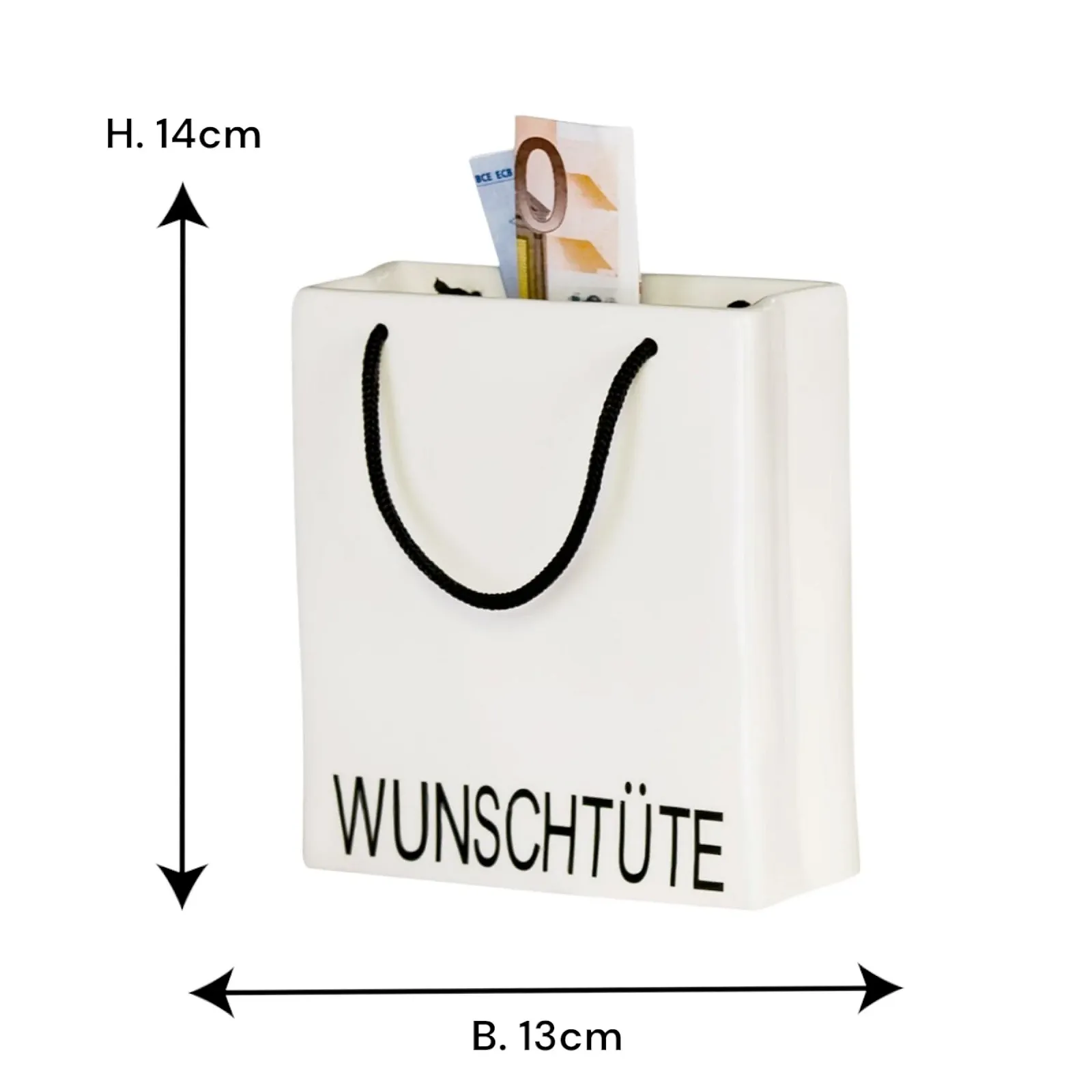 Скарбничка Casablanca Wish Filler Порцелянова 13 x 5 x 14 см, фото №3