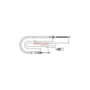 Трос стоянкового гальма METZGER 11.6675 для RENAULT, задній лівий - Фото 1