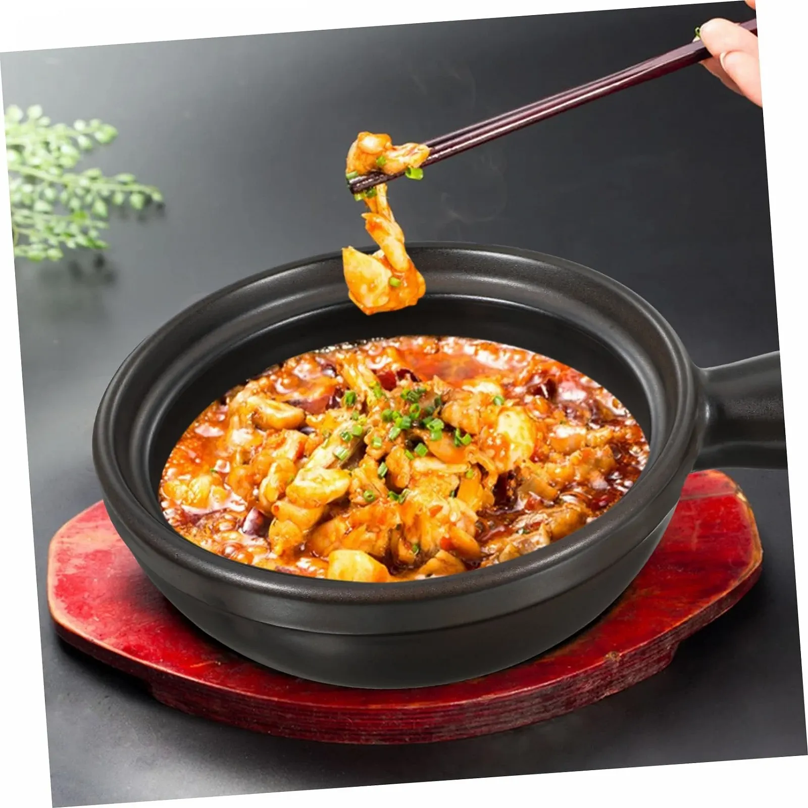 Кастрюля-сотейник VALICLUD керамическая традиционная с крышкой и ручкой, для бибимбапа и супа, фото №8 Кастрюля-сотейник VALICLUD керамическая традиционная с крышкой и ручкой, для бибимбапа и супа, фото №8