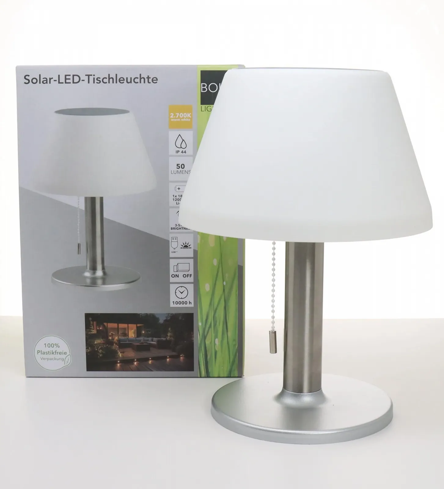 Настільна лампа BOLD LED Сонячна батарея USB-C IP44 Чорний, фото №2