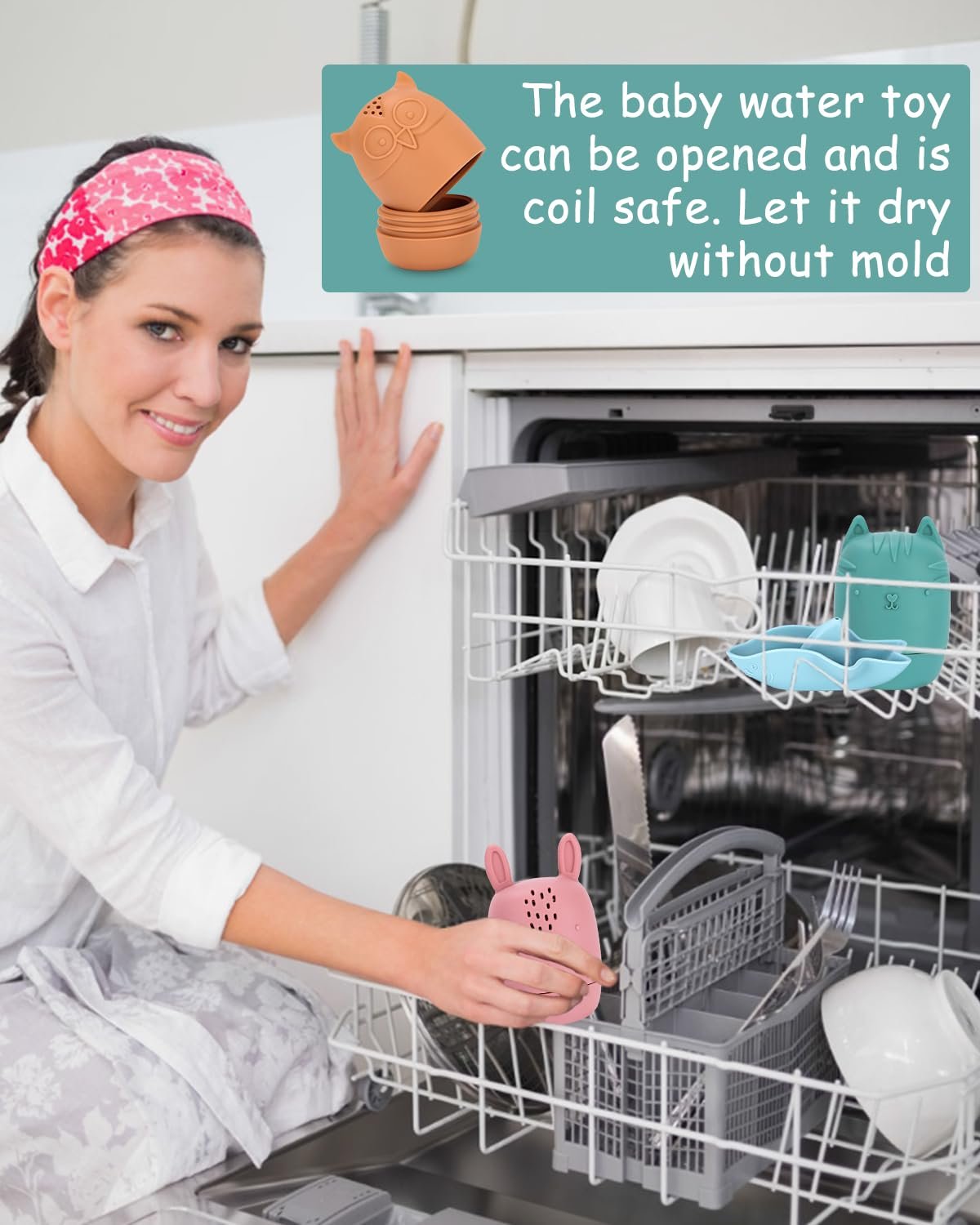 Іграшка для ванни Набір з 7 силіконових тварин, фото №5