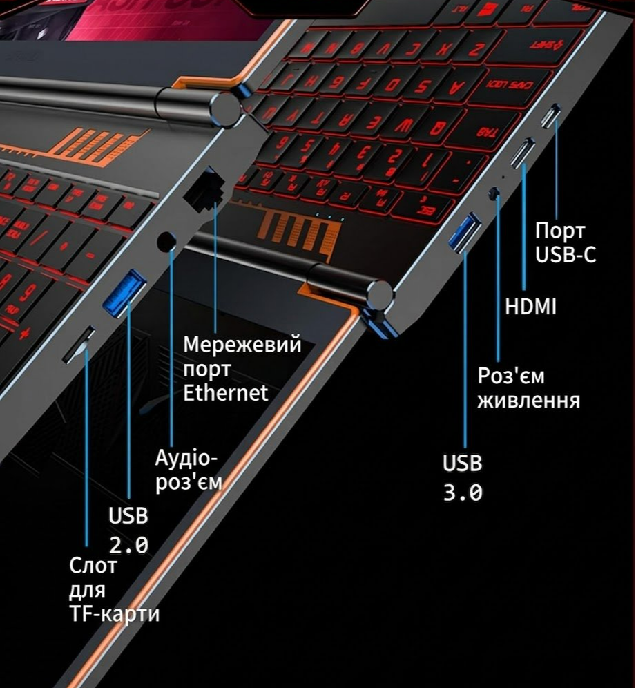 Ноутбук 16" PINSTONE ANL5-I7 Gaming Intel Core i7-1195G7 RAM 16GB SSD 1TB Windows 11 (UKR), фото №3